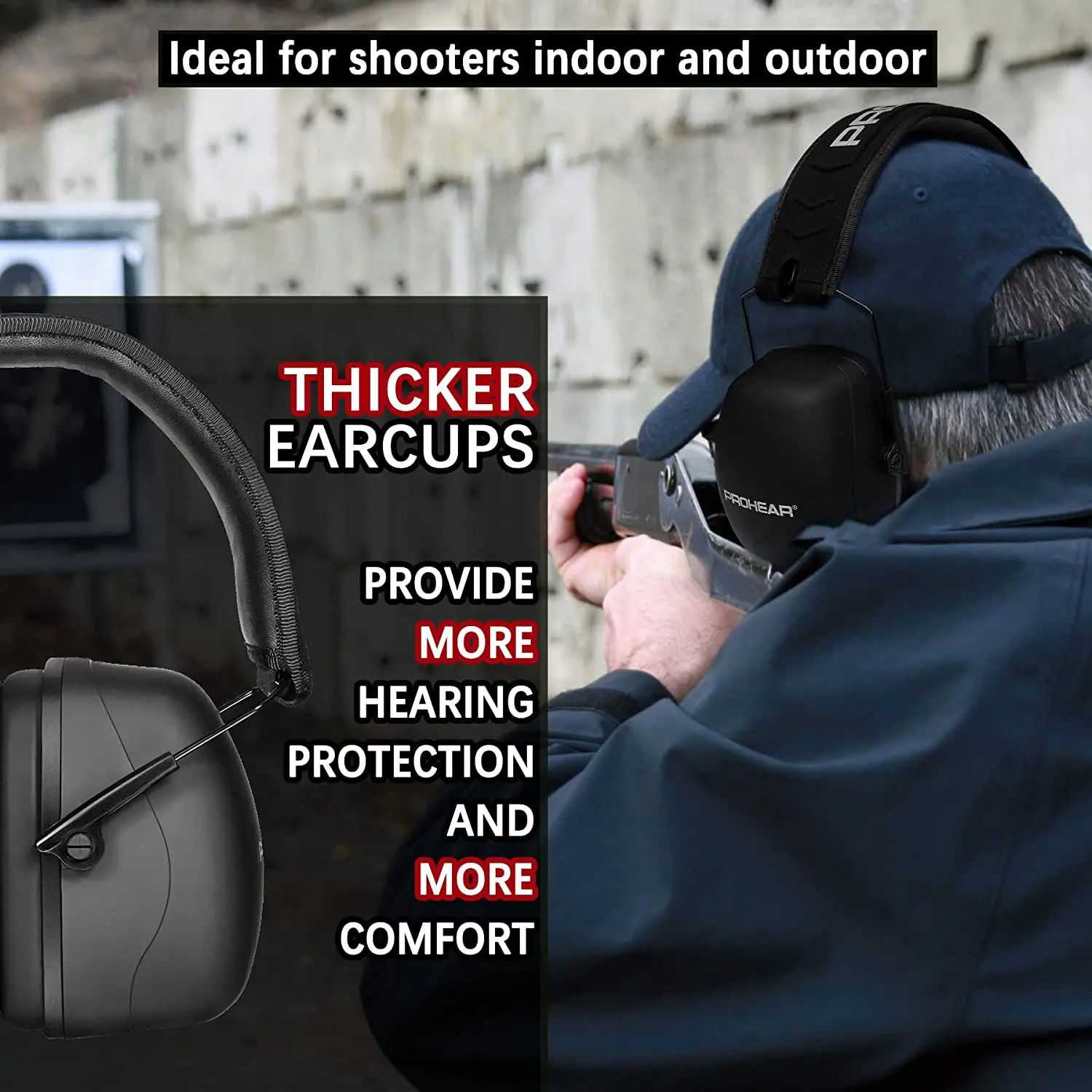 ZOHAN Hearing Protection Safety Earmuffs Shooting Passive Ear Protector for Gun Range Hunting Mowing anti-noise Earmuff NRR 30db