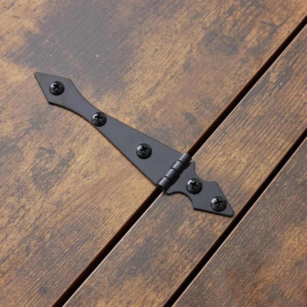 طاولة قهوة المزرعة مع مساحة تخزين مخفية كبيرة، طاولة مركزية خشبية مربعة ريفية مع سطح رفع مفصلي، حواف معدنية، بني