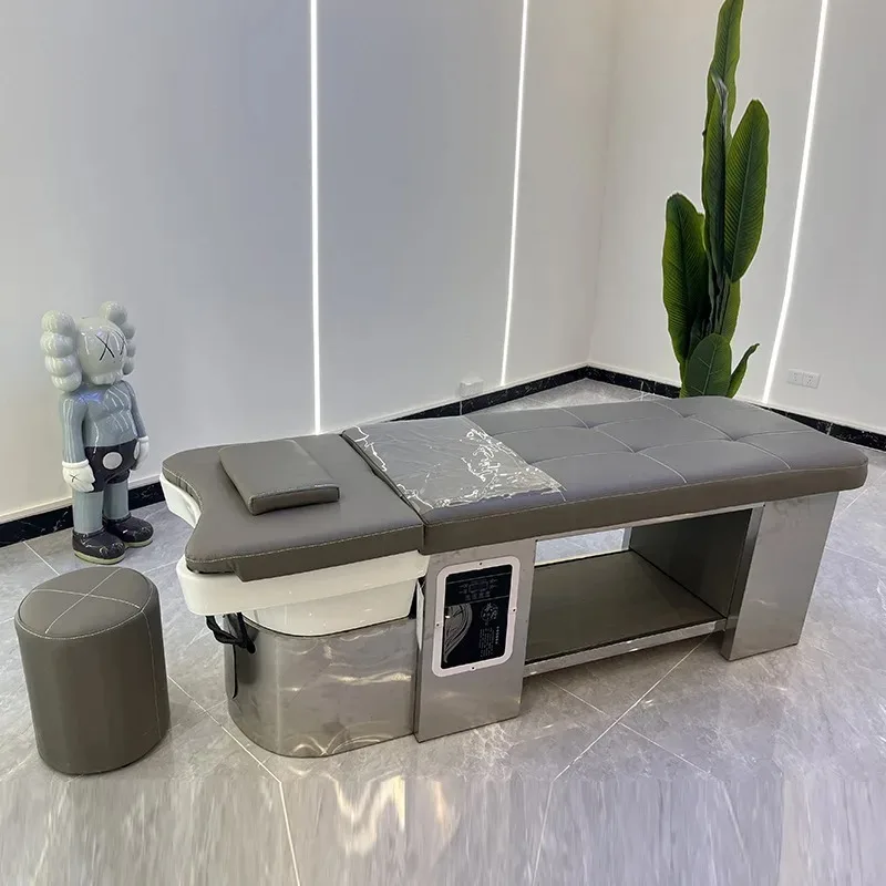 High-end Stainless Steel Head Therapy, Shampoo Bed, Water Circulation Steaming Beauty Bed, Beauty Salon, Wellness Center, Hair C