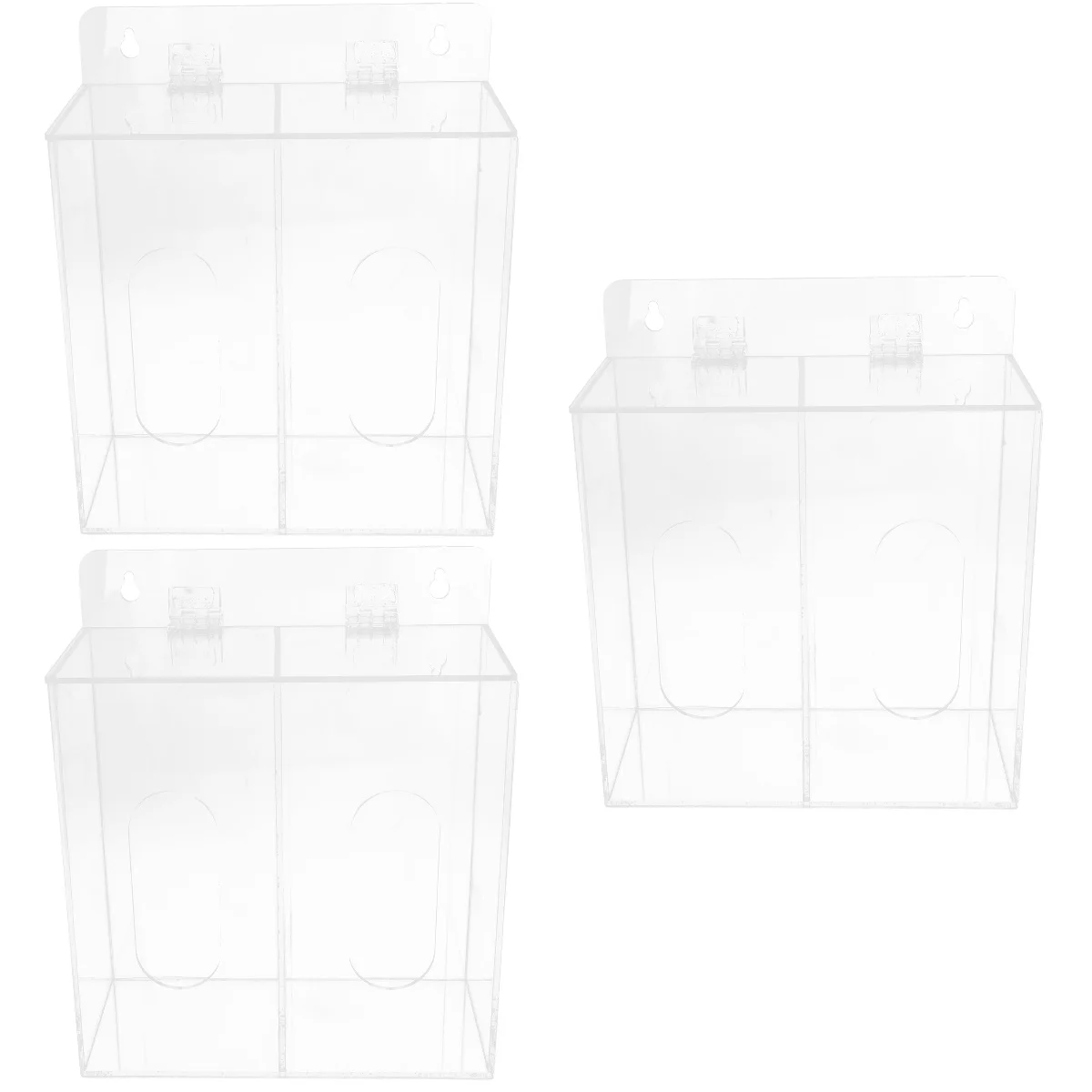 

3pcs Mask Dispenser Acrylic Glove Holder Mask Storage Box Wall Mounted Gloves Dispenser Box (2-grid Compartment)