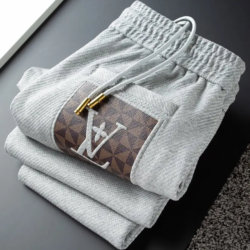 

Light Luxury Summer Thins White Sportswear Pants for Men - Slim Fit Ankle-Cropped European Style Casual Trousers