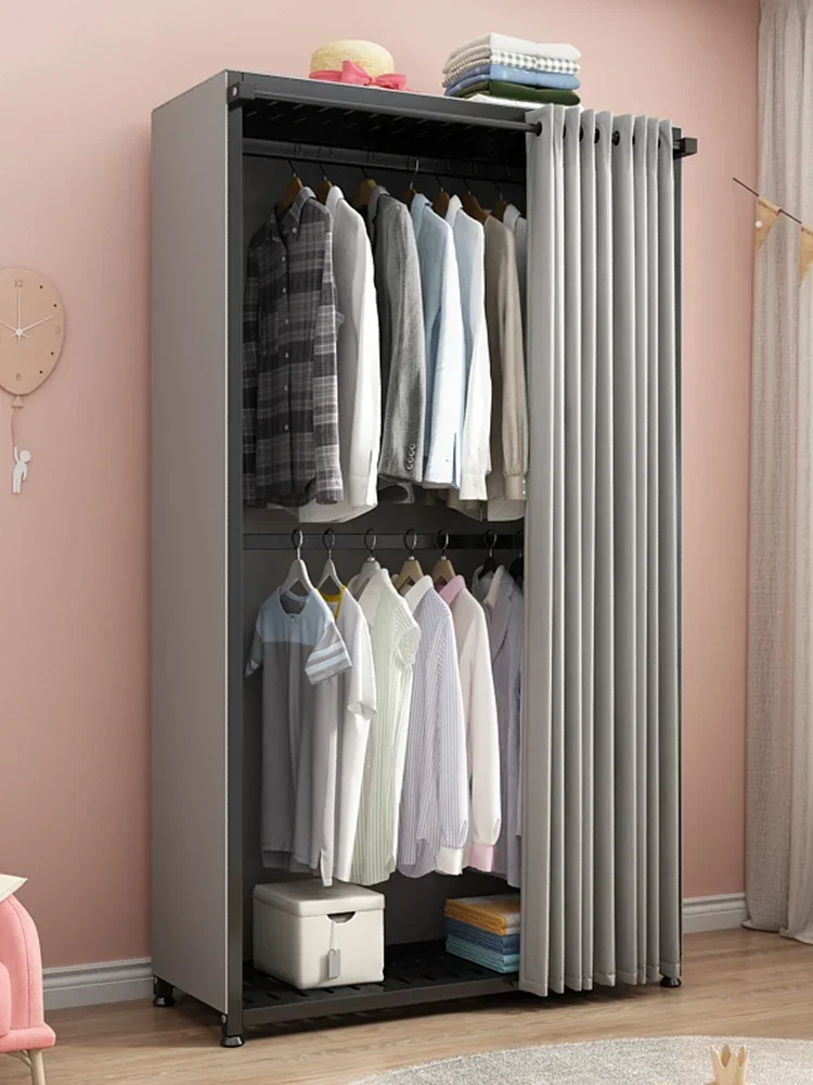 

-Clothes Hanger, Bedroom Floor To Ceiling Coat Rack, Room Hanger For Hanging Clothes, Vertical Shelf, Open Wardrobe, Metal