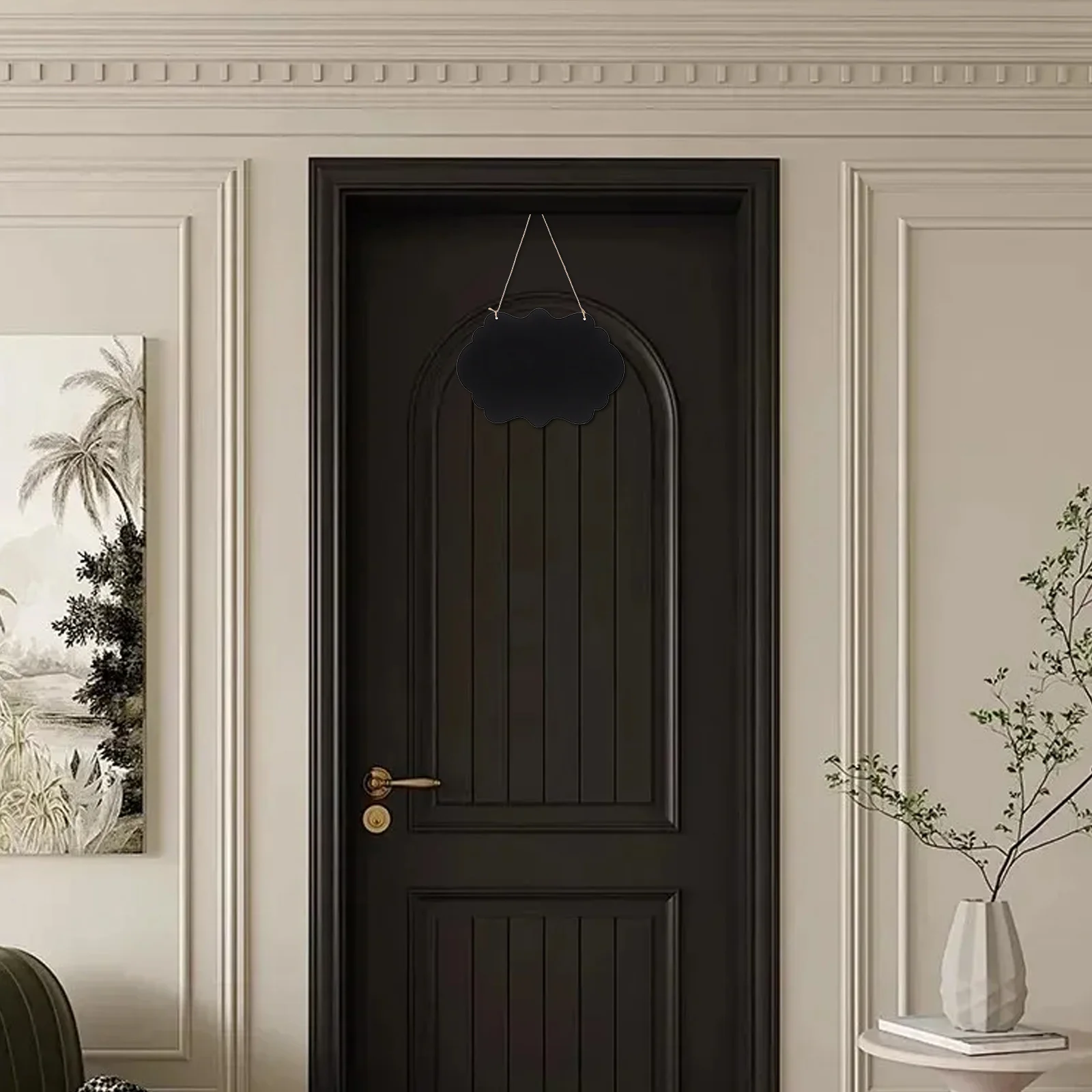 Double-Sided Hanging Chalkboard Wooden Message Board Rustic Frame Erasable Note Sign for Home Kitchen Office Wedding Party Decor