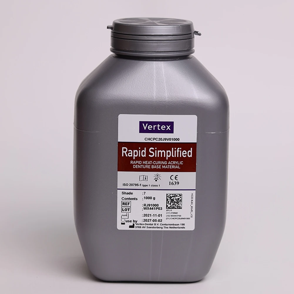 Vertex المعالجة الذاتية الاكريليك المعجون أسنان قاعدة بوليمر مسحوق حقن صب مسحوق امتزاز الفم الكامل #6