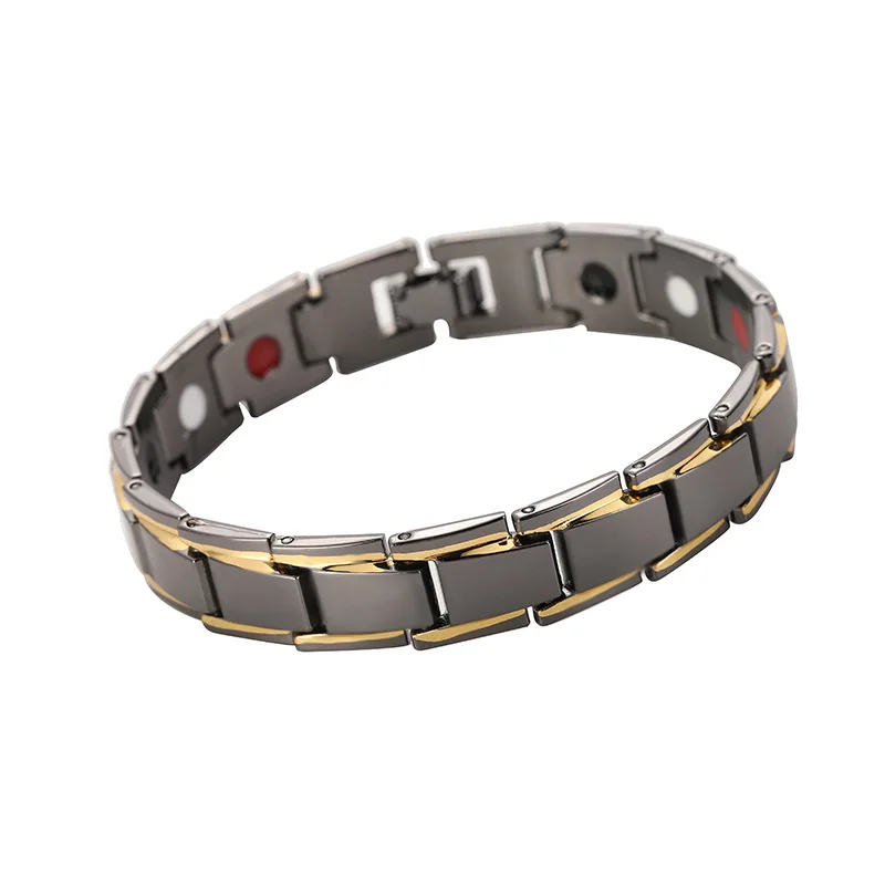 New Men Magnetic Bracelet Magnetic Therapy Hematite Titanium Steel Bracelet Removable BR1107