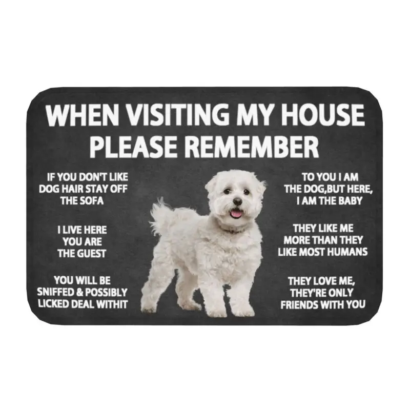 West Highland White Terrier Floor Door Kitchen Bath Mat Anti-Slip Outdoor Westie Dog Doormat Toilet Entrance Rug Carpet Footpad