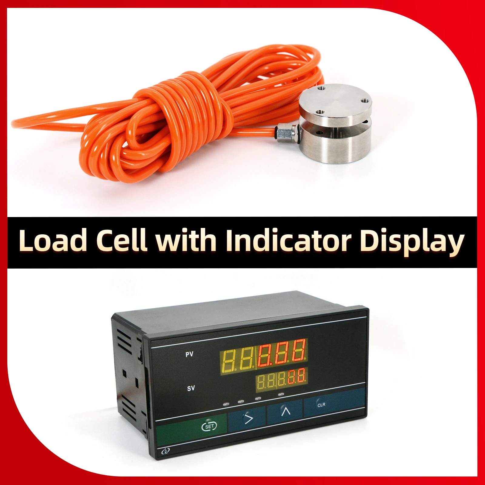 

Micro Load Cell Sensor&Indicator Display,Test Pressure and Compressive Force,Peak Threshold Alarm mode，φ25,Alloy Steel