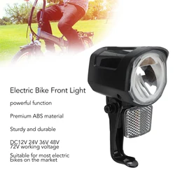 ZK30 Electric Bike Front Light DC12V to 72V LED Light SM/ Plug 2 Pin Durable ABS Ebike Headlight for Electric Bike