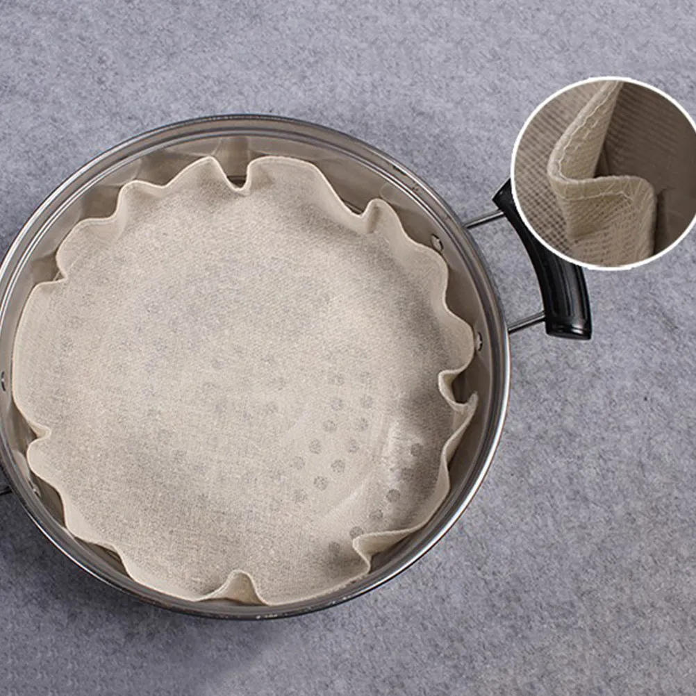 10Pcs Steamer Cloth Reusable Non-Stick Cotton Gauze Pads for Dumplings Steaming Buns Dim Sum Food 28Cm Steamer Cloth