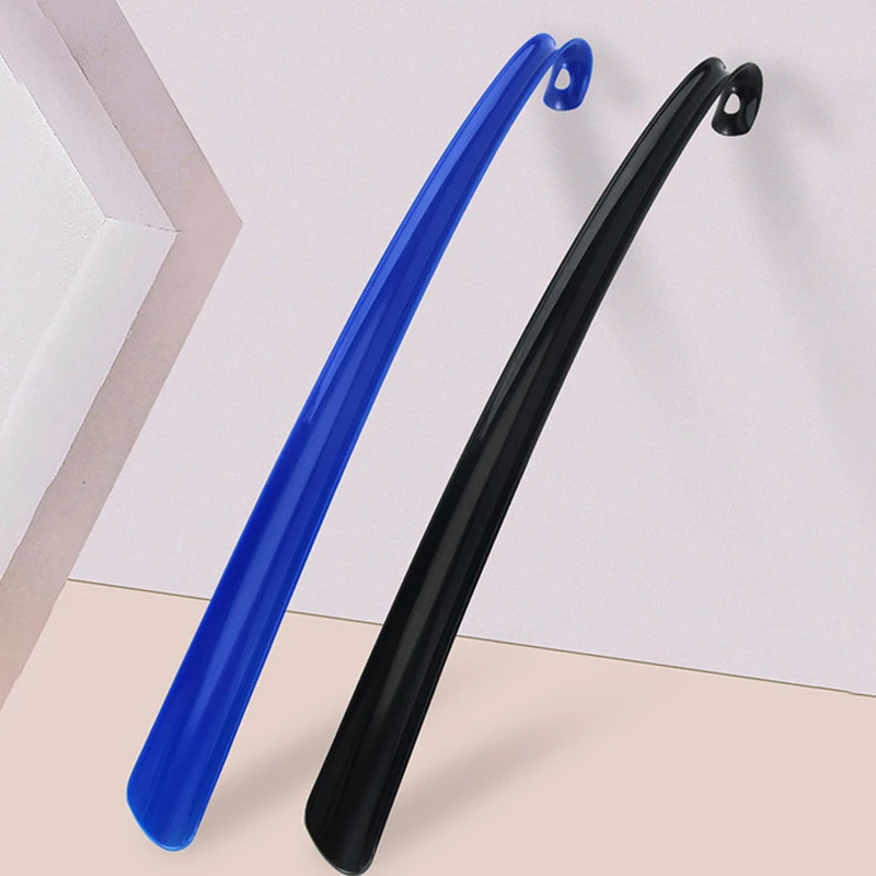 1PCS Plastic Long Shoehorn With Curved Hook Design Durable Lasting Portable Comfortable Slip Handle Shoes Lifter