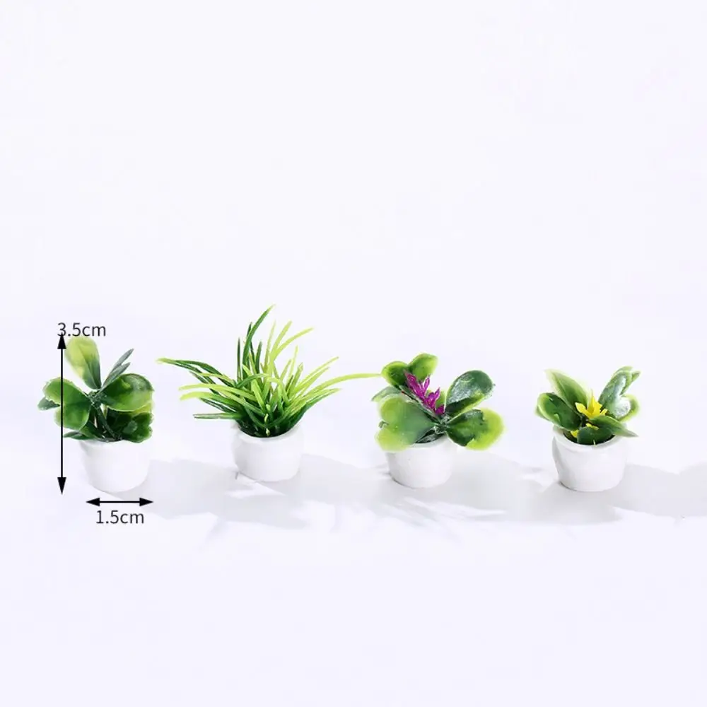 Simulation Plants Mini Tree Potted 1:12 Dollhouse Plastics Simulation Potted Plants Mini Resin Dollhouse Green Plant