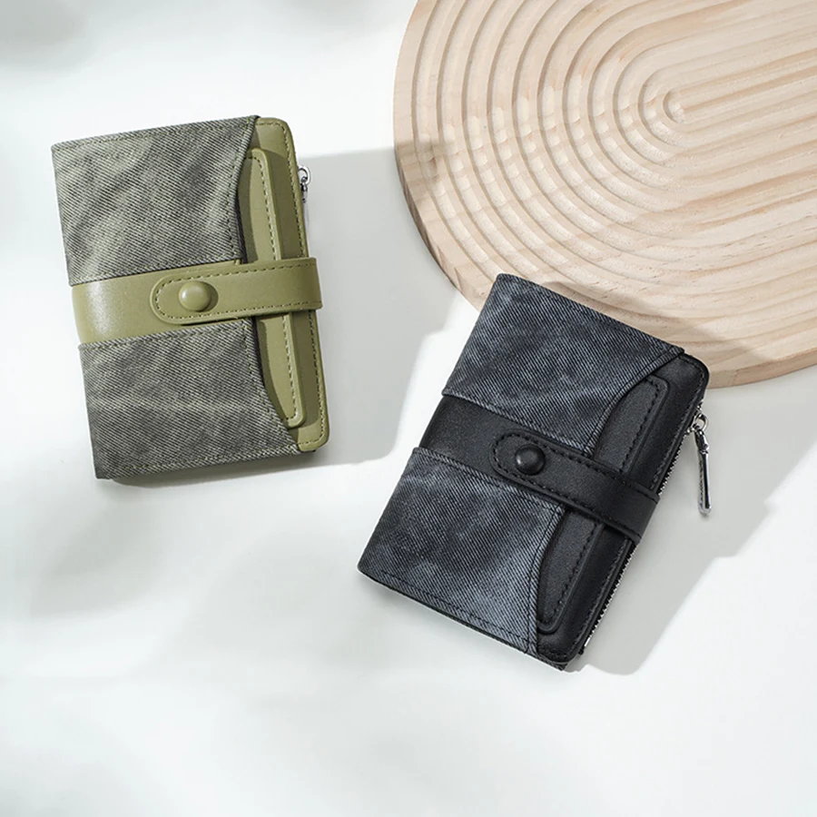 

Новый короткий женский кошелек из искусственной кожи с карманом на молнии для монет и несколькими отделениями для карт, держатель для карт, складной кошелек-клипса для денег, сумка-кошелек в стиле K-pop.