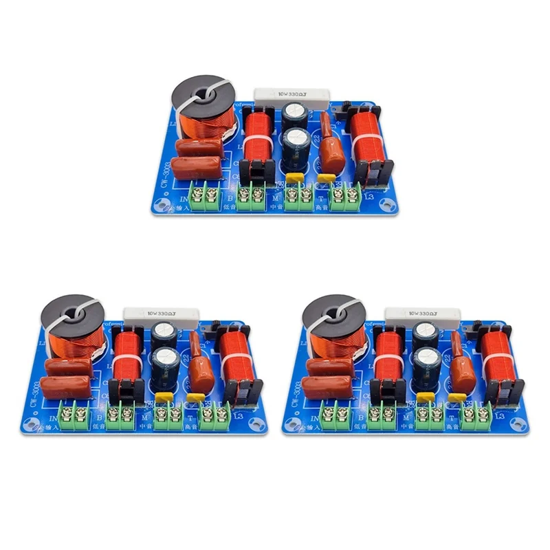 

Upgraded 3-Pack High,Medium And Low Speaker Retrofit Crossover 3-Way Audio Adjustable Frequency Divider Hifi High Fidelity Filte