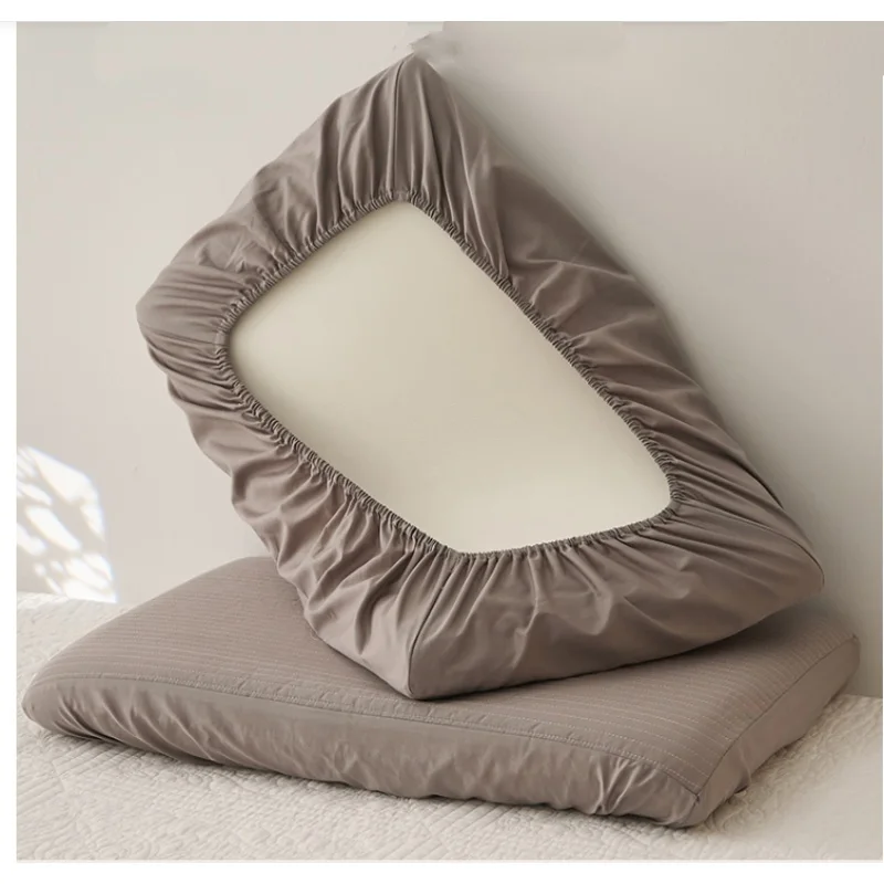 1pc Pure Cotton Universal Pillowcase with Elastic Band Grey Quilted Stripe Pillowslip For 40*60/48*74cm Travel Home Pillow Cover