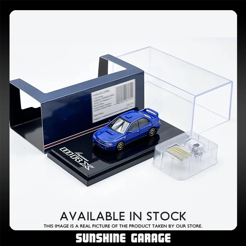 HJ en Stock 1:64 Impreza GC8 deportes azul con motor Diecast Diorama coche modelo colección Hobby Japón