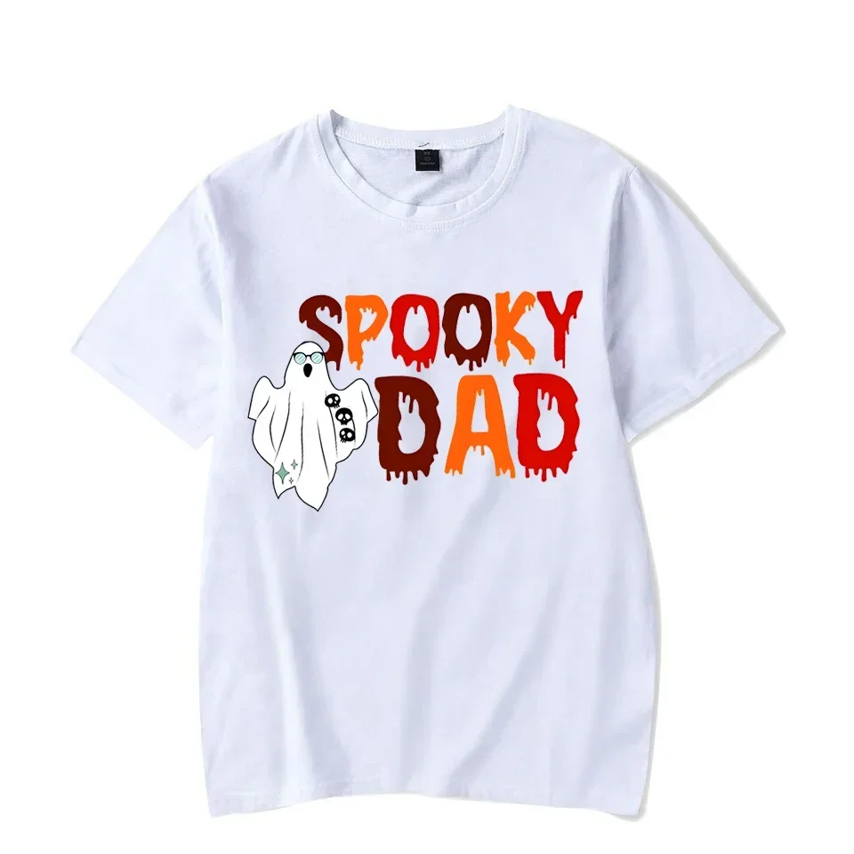 Cartoon Ghost Family Trip Outfits Halloween Family Matching T-shirt Spooky Dad Mama Brother Sister T-Shirt