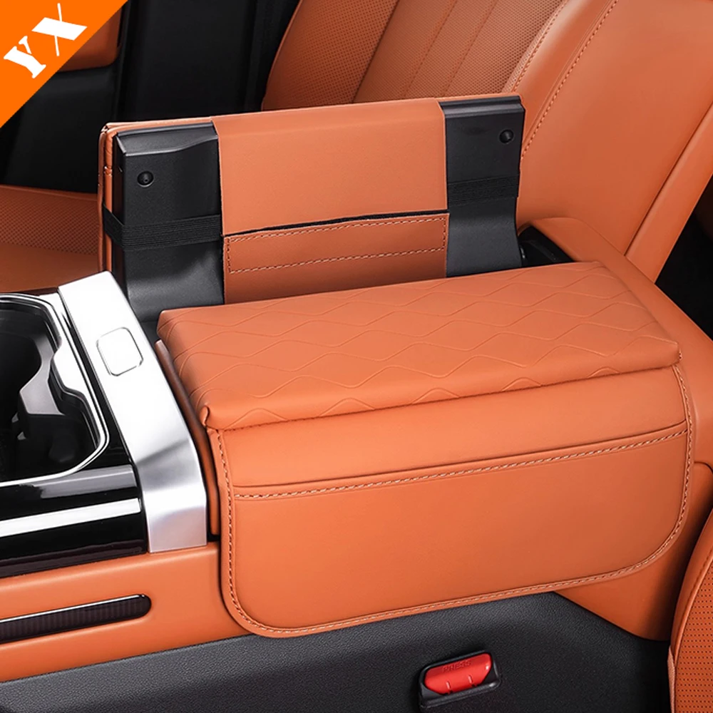

For Jetour G700 accessories 2025 2026 Orange Black Car Armrest Box Panel Central Armrest Protective Cover Decoration Cover 2pcs