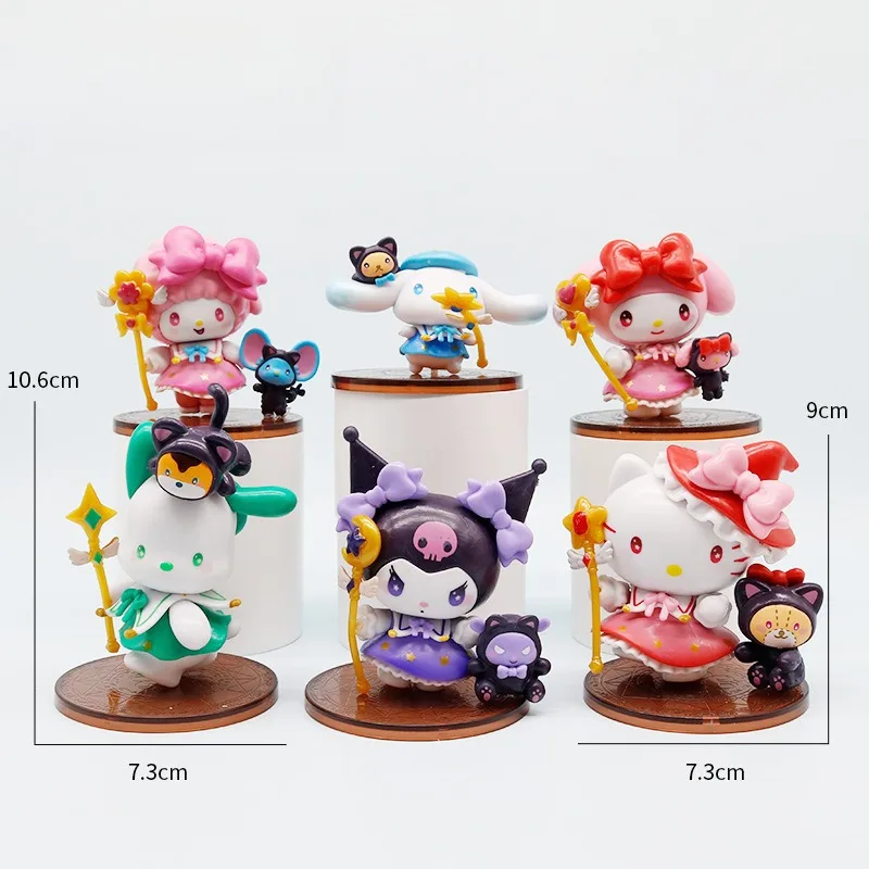 Sanrio boîte aveugle Kuromi Hello Kitty Figure nuit étoilée fête magicien série PVC table Collection décoration cadeaux mystère