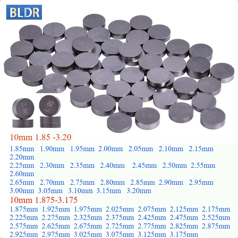 10mm 1.85 ~ 3.20 1.875-3.175 Adjustable Valve Shim Gasket Complete Refill For Honda For Harle/y Davidso/n For Aprilia For KT/M
