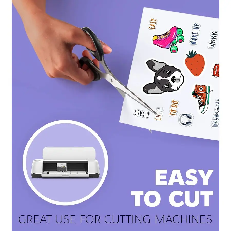 Printable Vinyl Sticker Paper for Inkjet Printer and Laser 100 White Glossy Sticker Paper Waterproof Durability Adhesive Paper 8