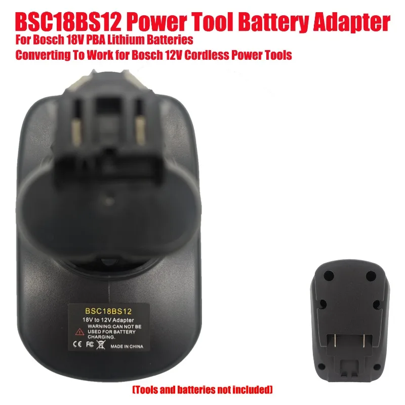 BSC18BS12 Power Tool Battery Adapter for Bosch 18V PBA Lithium Batteries Converting To Work for Bosch 12V Cordless Power Tools