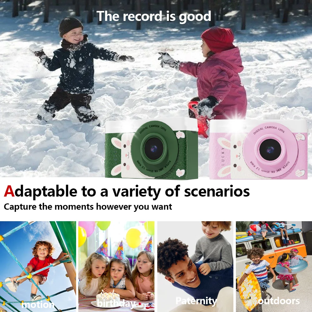 กล้องจิ๋วสําหรับเด็กพร้อม TF 32GB, ถ่ายภาพและบันทึกวิดีโอ, ชาร์จ USB และเชือกเส้นเล็ก, เสน่ห์กระเป๋าเป้สะพายหลัง, ของขวัญวันหยุดและวันเกิด