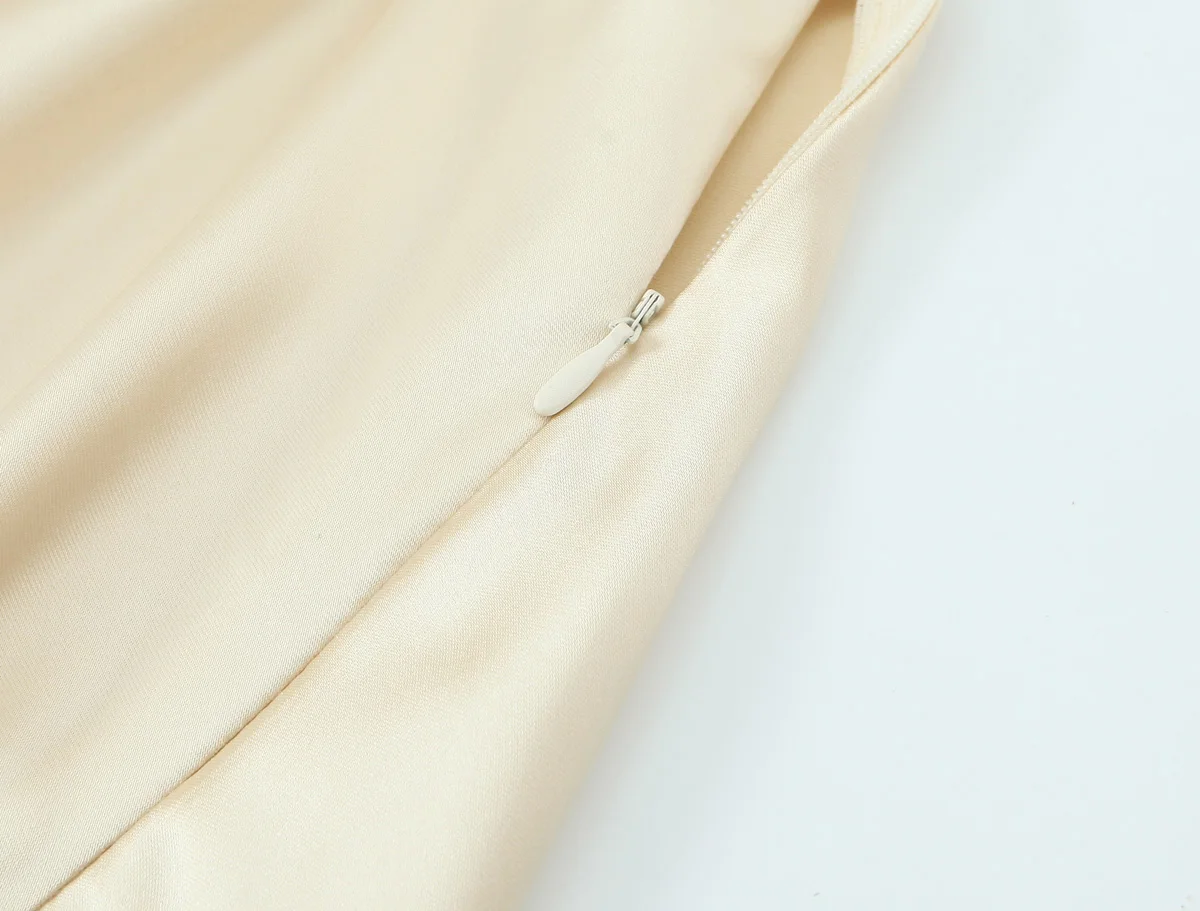 KONDALA Donna Autunno Abito lungo in raso sexy Abito con bretelle sottili Abito con scollo all'americana 2025 Nuova moda estiva Elegante abito da cena romantico