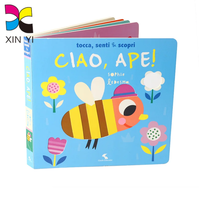 Factory custom kids board book publishing printing services children cardboard lift flap book