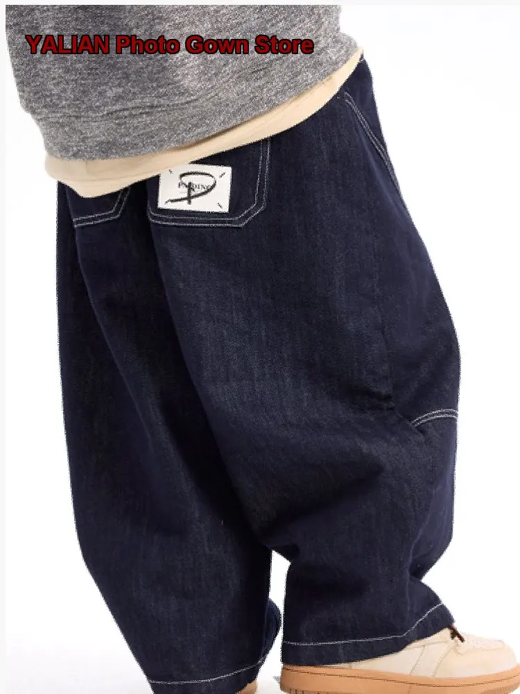 Boys Denim Wide Leg Pants Kids Spring Tapered Style Fashionable Older Kids