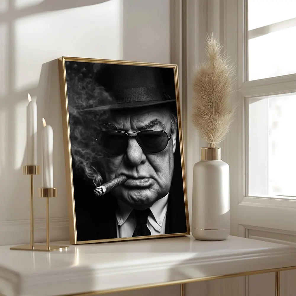 Póster de Winston Churchill, póster blanco y negro, lienzo impreso, pintura, arte de pared, dormitorio, estudio, sala de estar, decoración del hogar