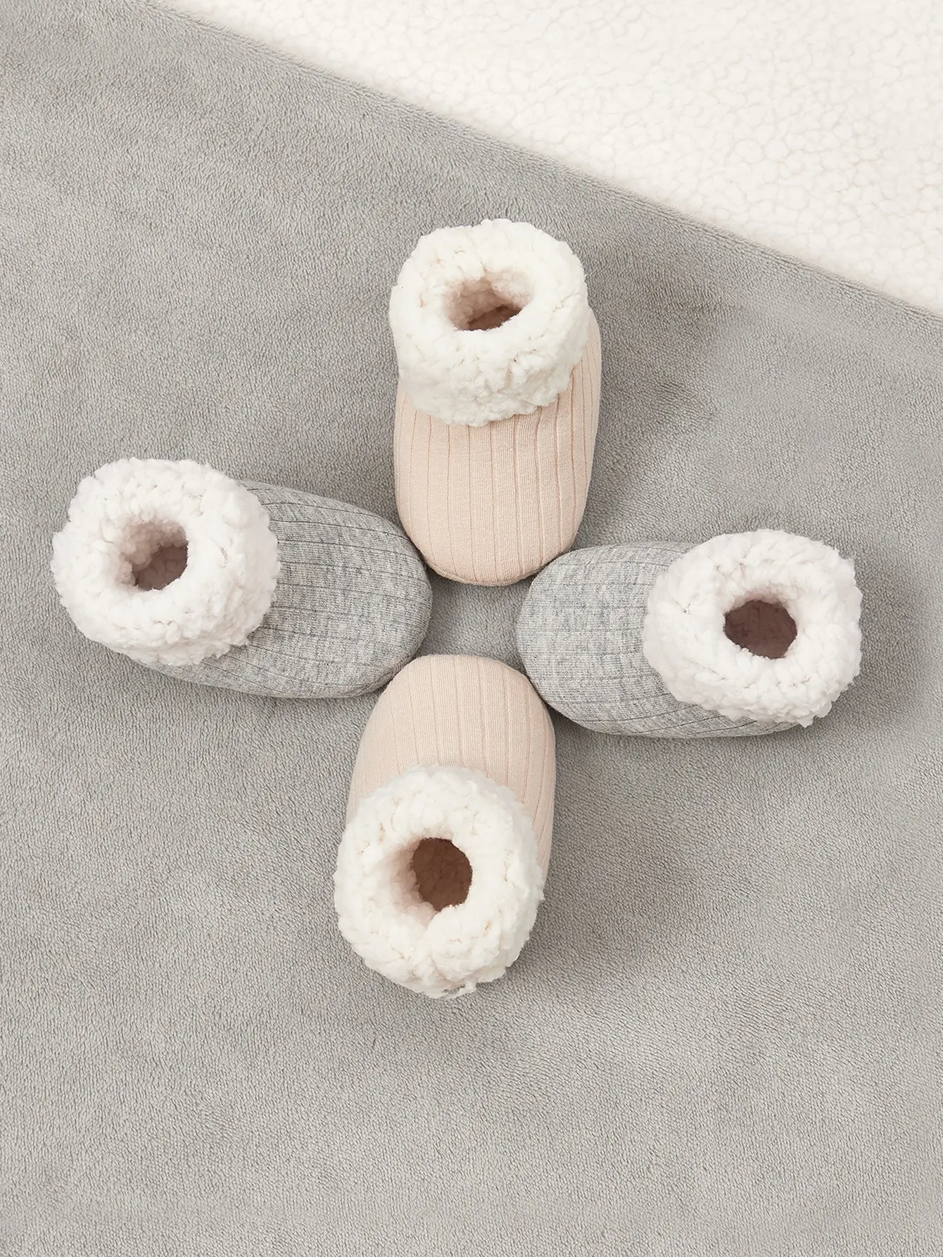 2 Pairs Soft & Comfortable Plain Baby Socks