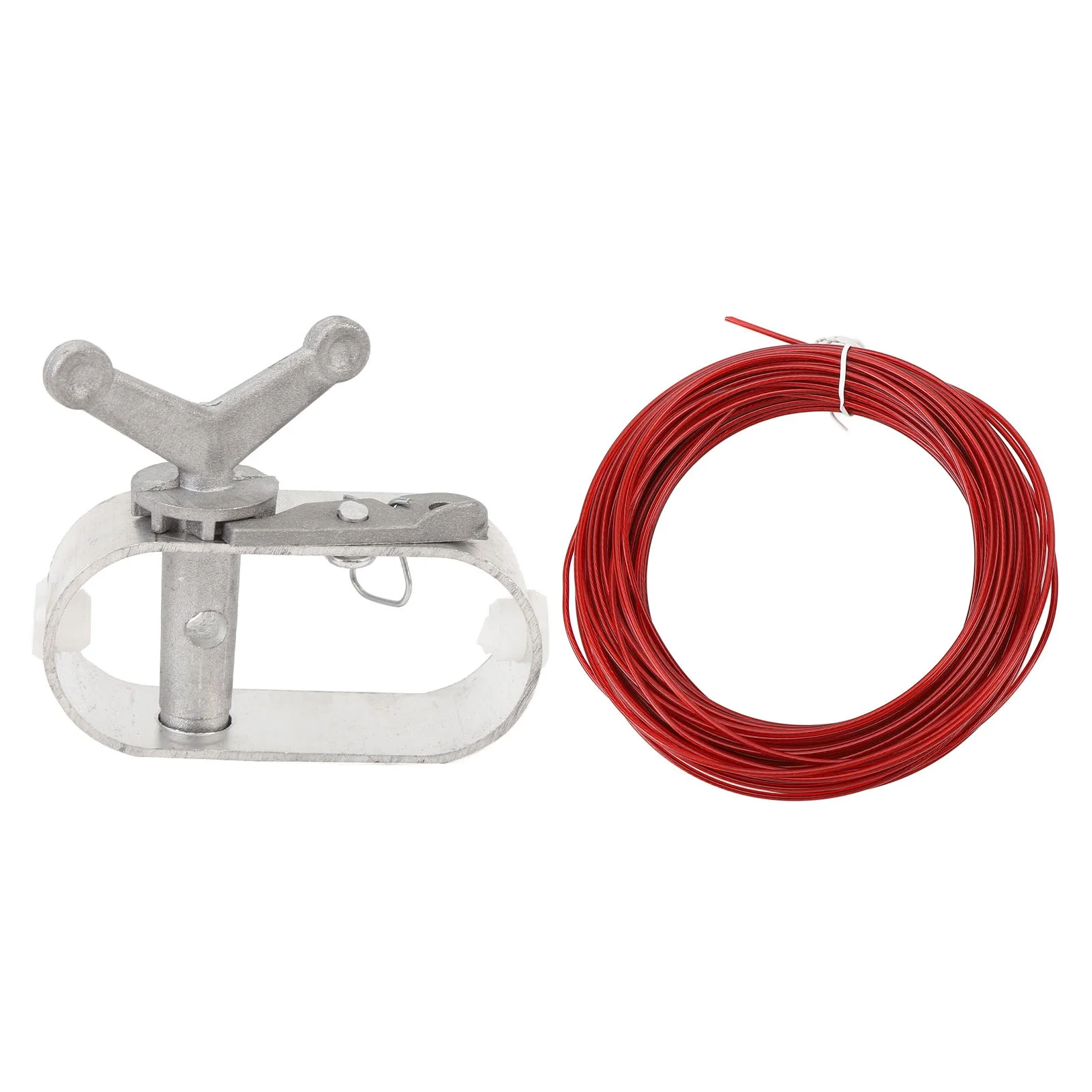 Pool Cover Cable and Winch Kit 100FT Galvanized Wire Heavy Duty Spring Loaded Ratchet for Above Ground Swimming Pool Winter