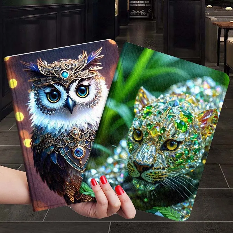 

Роскошный чехол для планшета с мультяшным рисунком тигра и совы для Xiaoxin Lenovo Tab P12 Extreme Legion Y900 Idea Pro GT 12.1 2025, складной, подарок