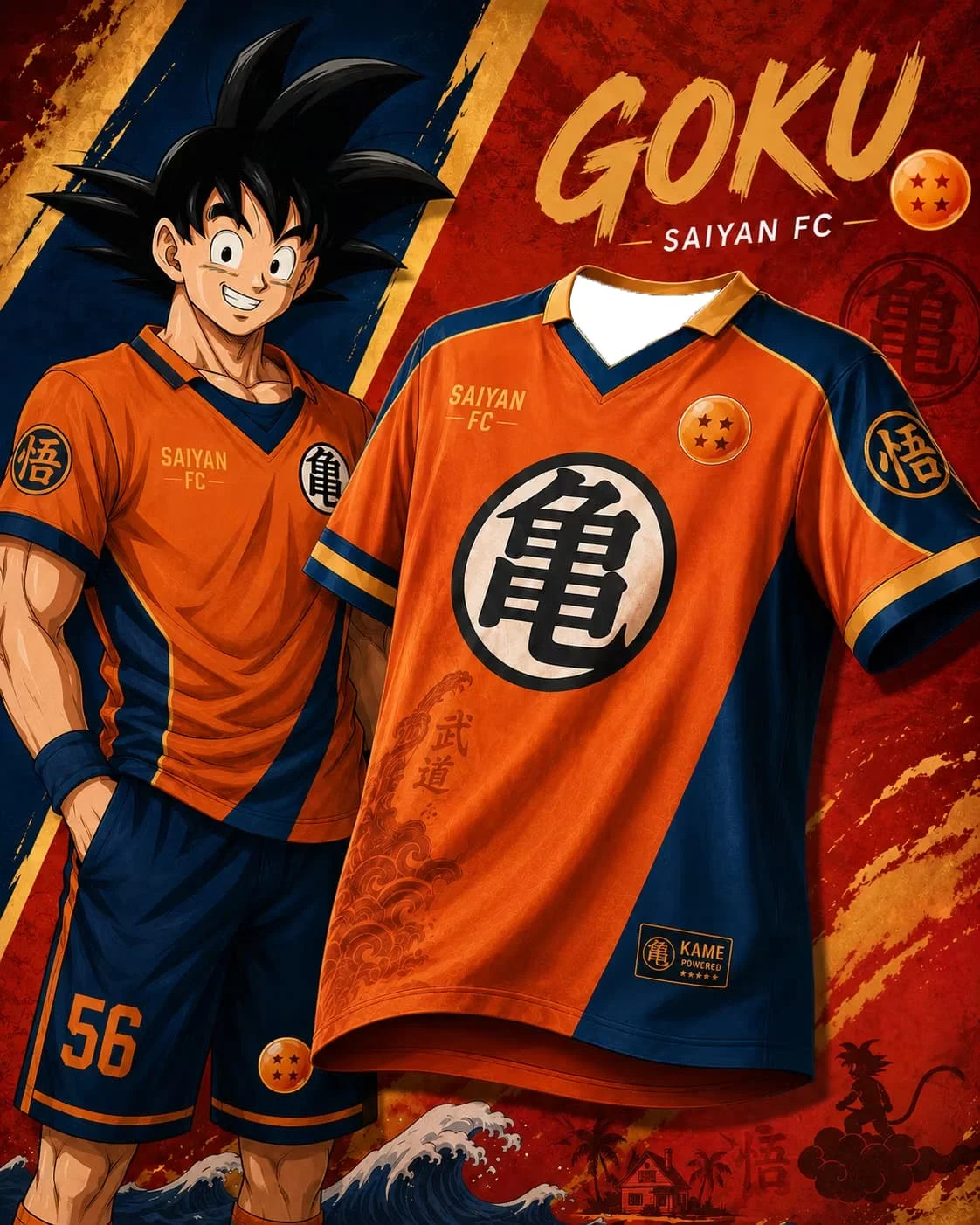 2027 Nova Camisa de Futebol Dragon Ball Goku Masculina e Feminina, Camiseta de Futebol de Manga Curta de Secagem Rápida Anime, Camiseta Esportiva Cosplay, Conjunto Familiar