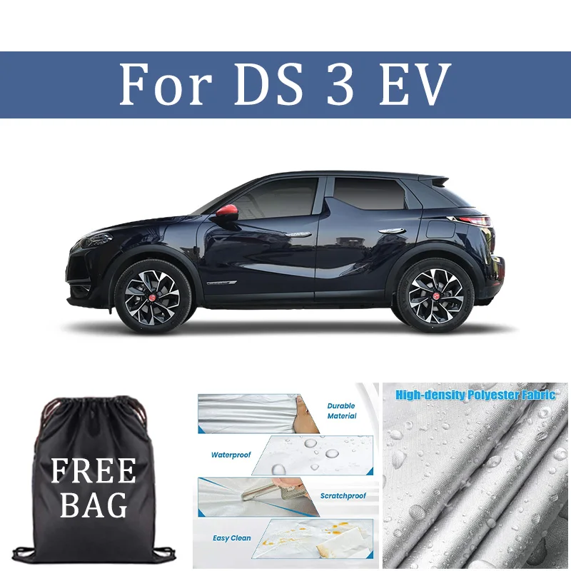 

Black Silvery Scratch-Resistant Car Cover - Dustproof & Sun-Resistant, Comprehensive Protection For DS 3 EV Outdoor Parking