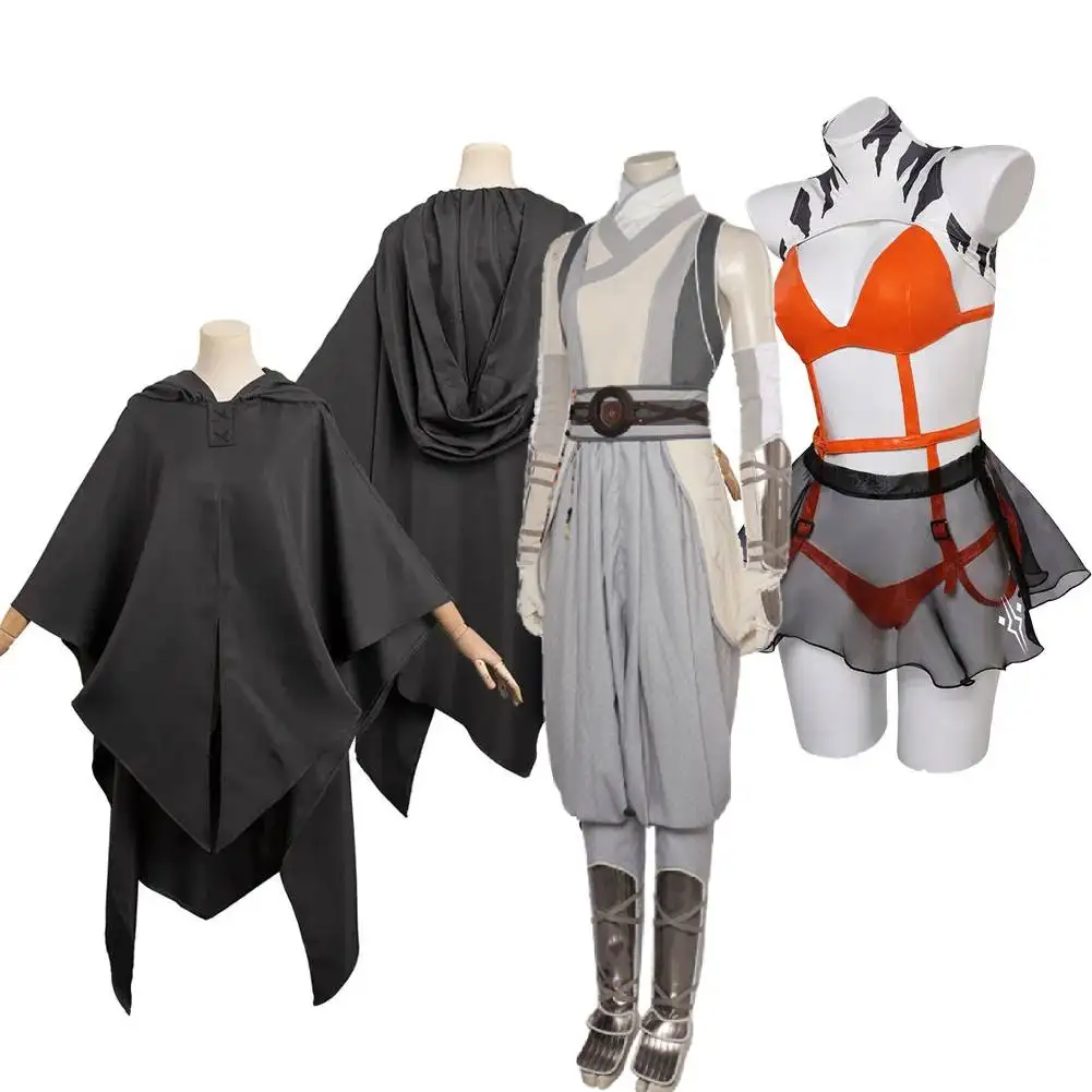 Female Ahsoka Cosplay Cloak Costume Adult Women Girls Cape Outfits Fantasy Halloween Carnival Role Play Disguise Suit