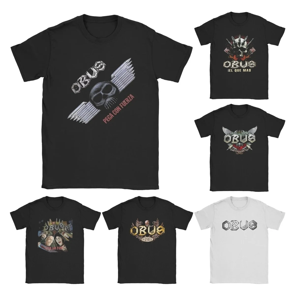 Casual Obus Band Rock T-Shirts Men Crew Neck Cotton T Shirt Spanish Heavy Metal Short Sleeve Tees Printed Clothes