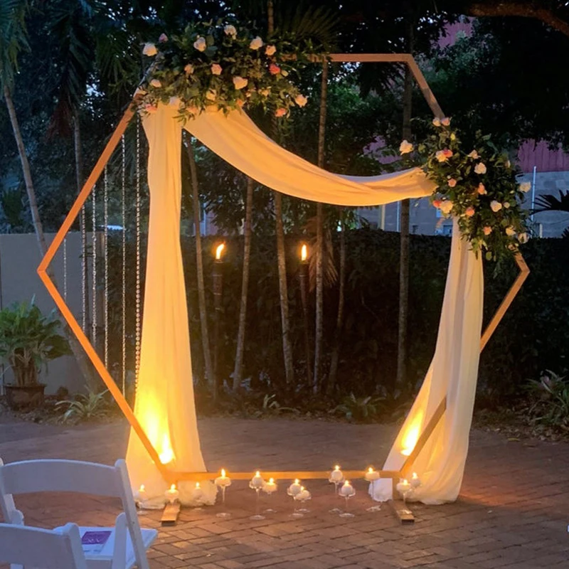 

Hexagon Wedding Arch Stand Background Decoration Flower Arch Hexagonal Arch Party Backdrop Artificial Floral Stand weddings