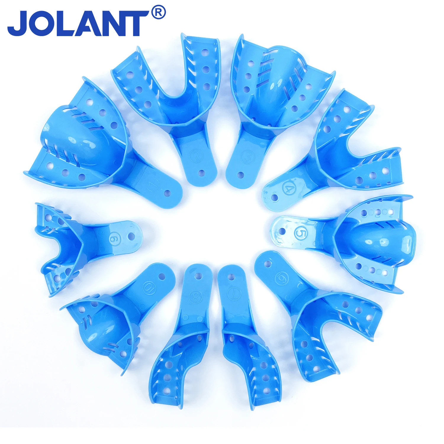 10pcs/Set JOLANT Disposable Plastic Dental Impression Trays Adult Cant Be Sterilized By Heating