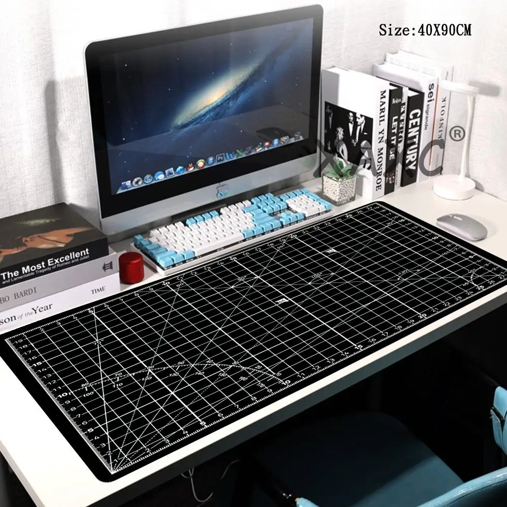 

Anime Mousepad Cutting-Mat-white-on-black Mouse Pad Office Gaming Laptop Deskmat Gamer Keyboard Mouse Mat Computer Accessories