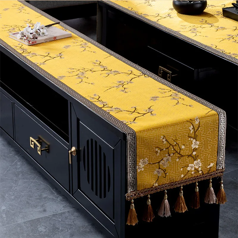 Chinese Table Runner Cotton Printing TV Cabinet Table Flag Luxury Dining Table Coffee Table Shoe Cabinet Cover Towel Dust Cover