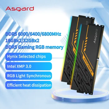 Asgard TUF ortak marka serisi DDR5 6000MHz 6400MHz 6800MHz RGB RAM Bellek PC 16GBX2 32GBX2 Masaüstü Hynix çipleri için Performans