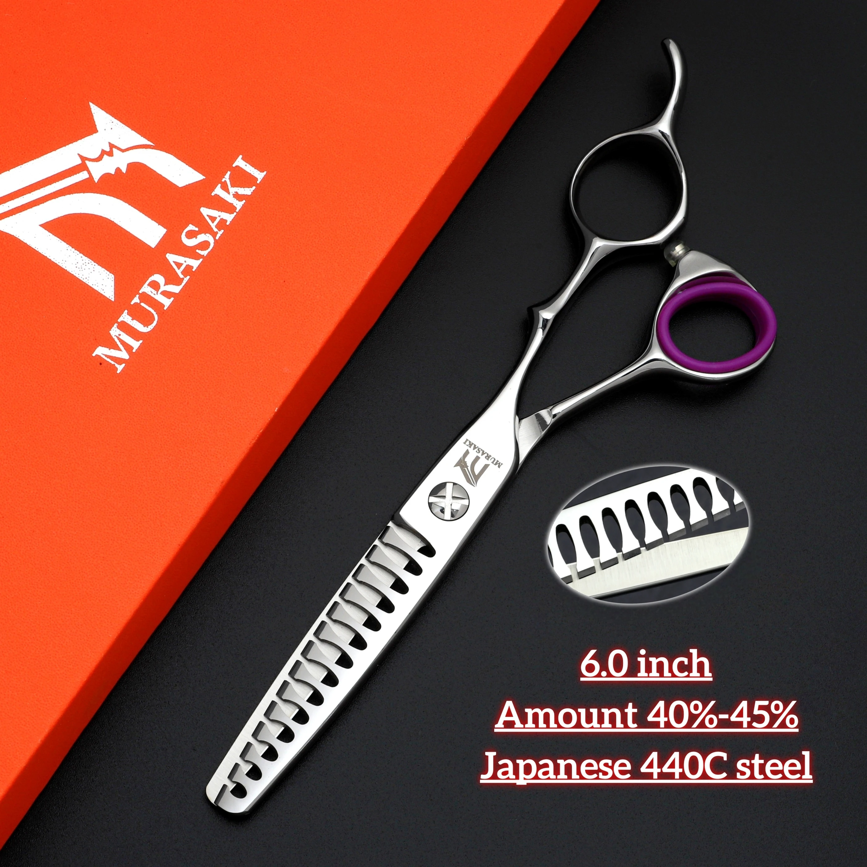 

6-дюймовые профессиональные филировочные ножницы, японские ножницы для стрижки волос из стали 440C, высококачественные эргономичные аксессуары для парикмахерских