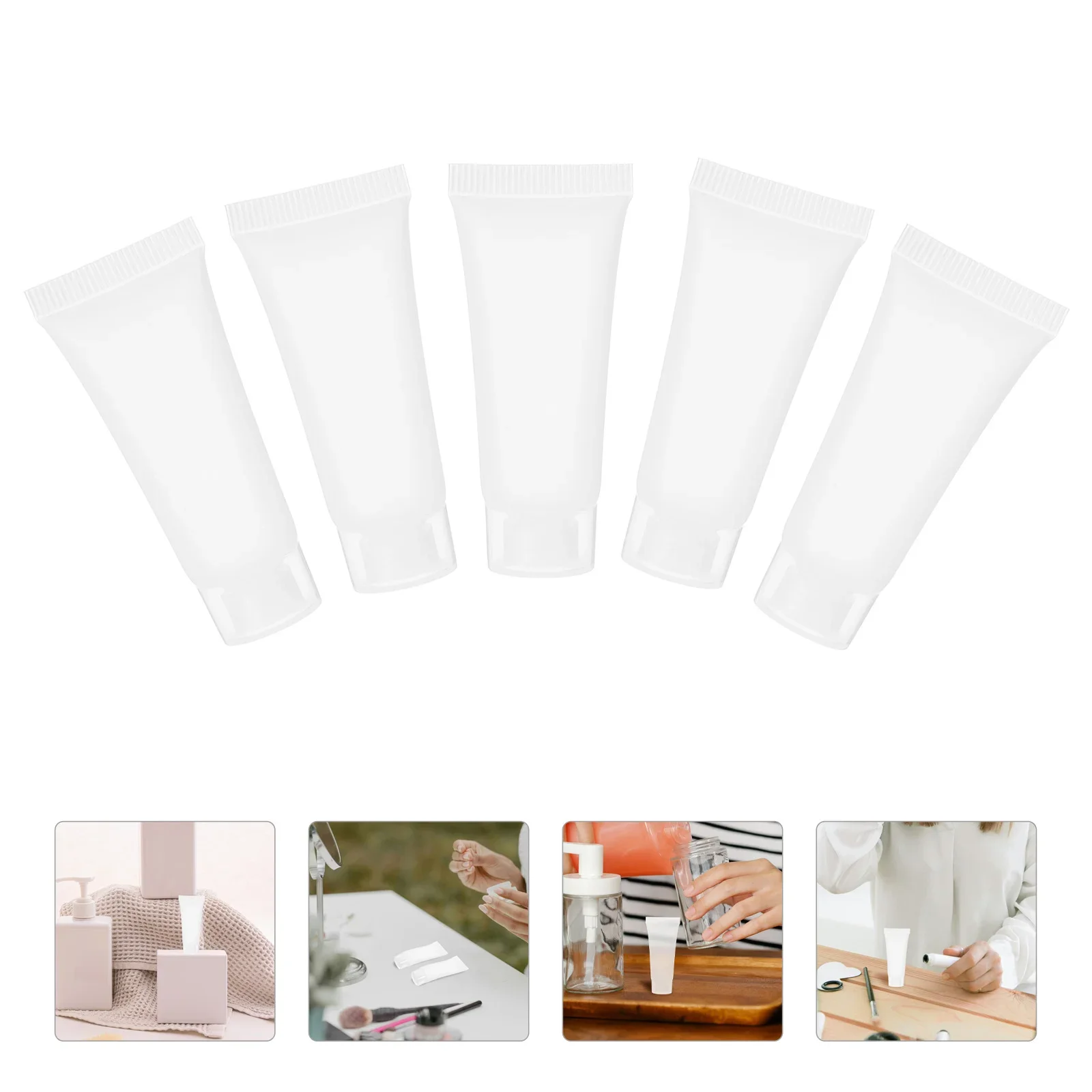 50 Pcs Bottle Empty Toothpaste Tubes Refillable Squeeze Travel Reusable Lotion Portable Container