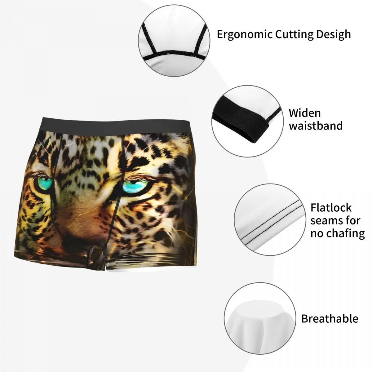 Space Galaxy Wolf Underpants Cotton Panties Man Underwear Sexy Lightning Leopard Shorts Briefs