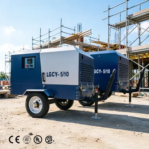 Small Mobile Portable Diesel Compressors 8bar 25bar 115psi 5m3/min 185 Cfm Diesel Air Compressor with Wheel Customized