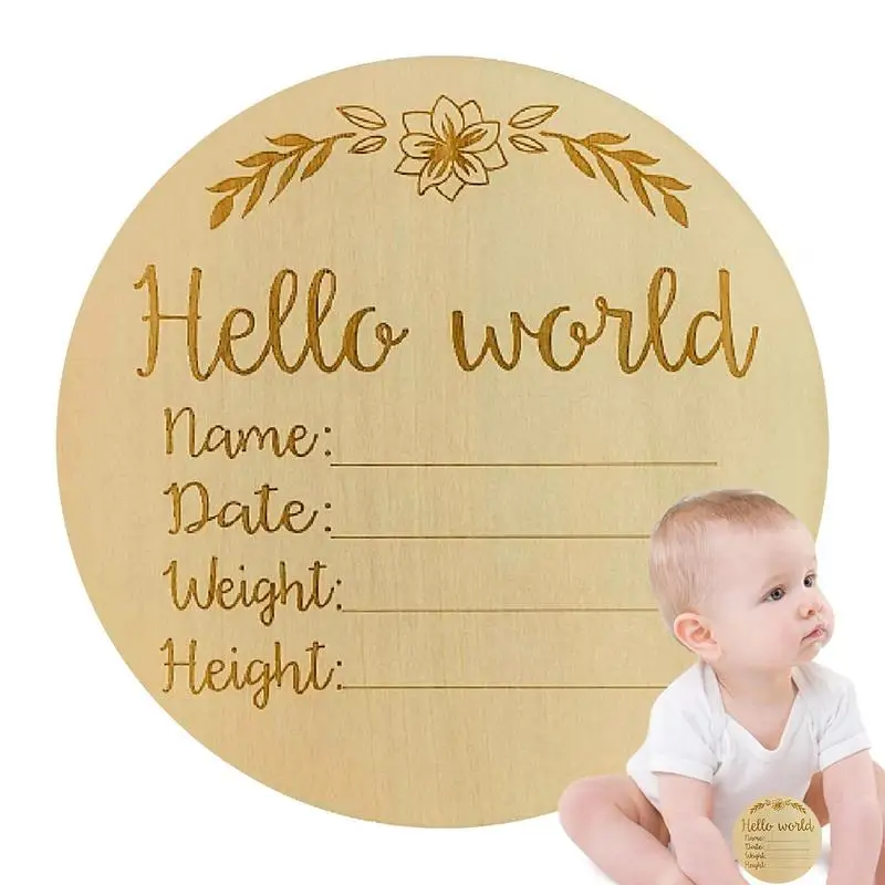 Baby Announcement Board Wooden Newborn Sign For Baby Announcements Useful Baby Shower Gift Photo Props To Record Boys Girls