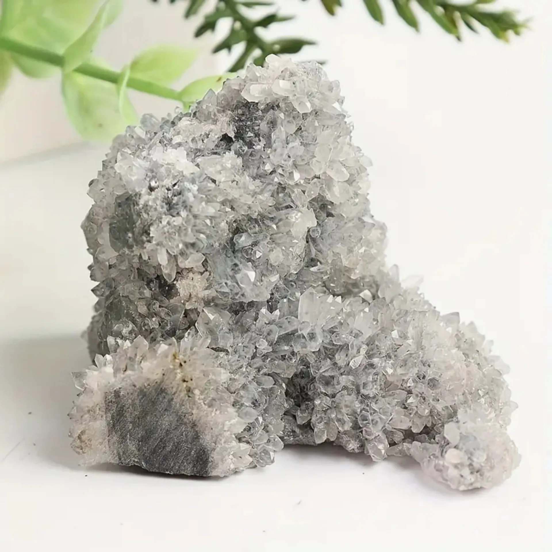 Grappe de cristal naturel noir et de fluorite-ornement décoratif pour la maison, l'aquarium et le jardin aménagement paysager énergie de guérison Stonr