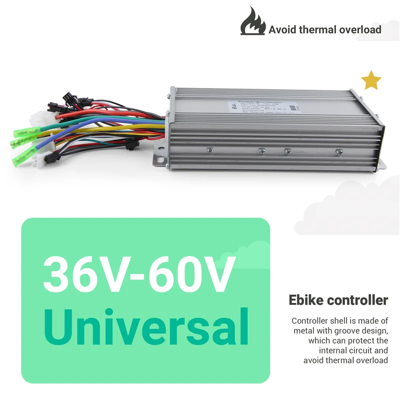 

A44F-Controller 1000W Work With S866 Display Controller 36V - 60V For Electric Bike Motor 1000W