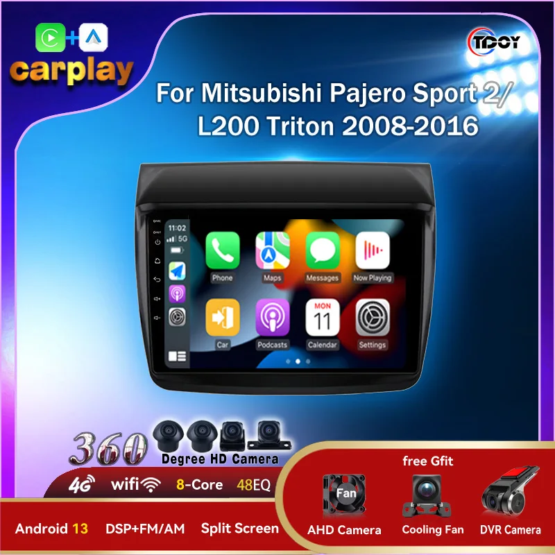 Autoradio DSP WIFI GPS Car Radio For Mitsubishi Pajero Sport 2 L200 Triton 2008-2016 Multimedia Player Android Auto Carplay BT